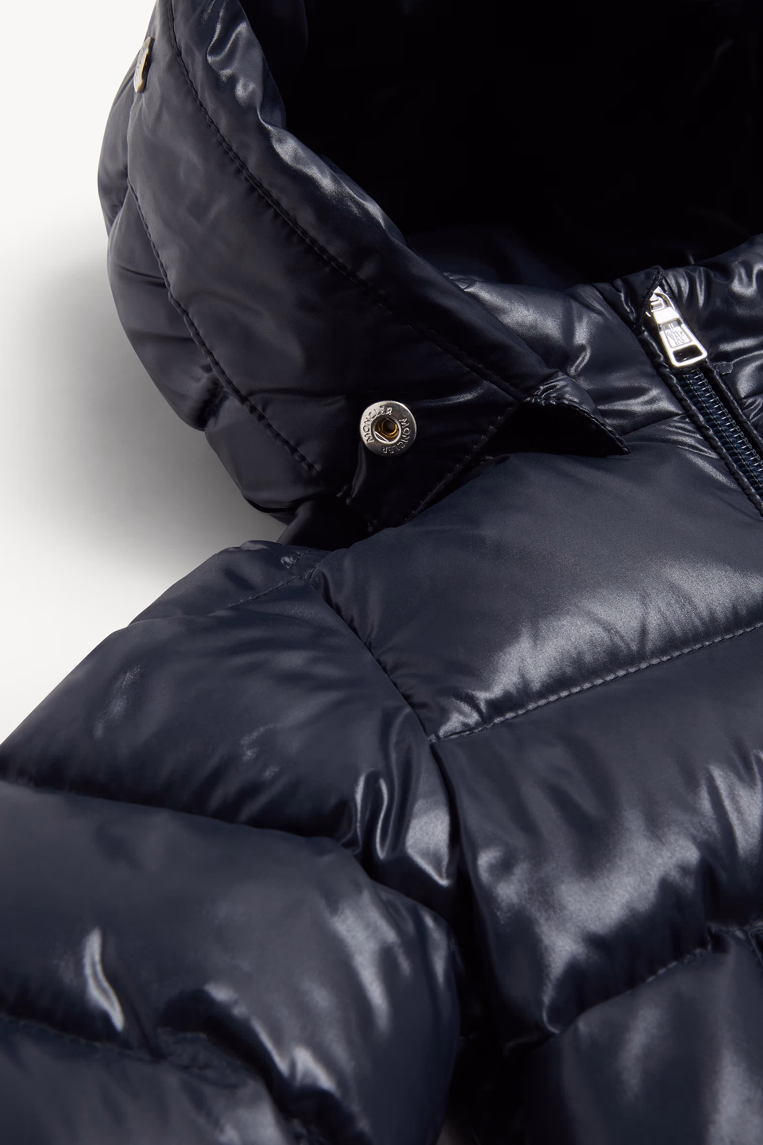 K2 Hooded Faux Fur-Trimmed Down Jacket Gender Neutral Navy Blue Moncler 7